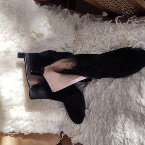 Black suede helped boots size 7.5 by gianna bini
